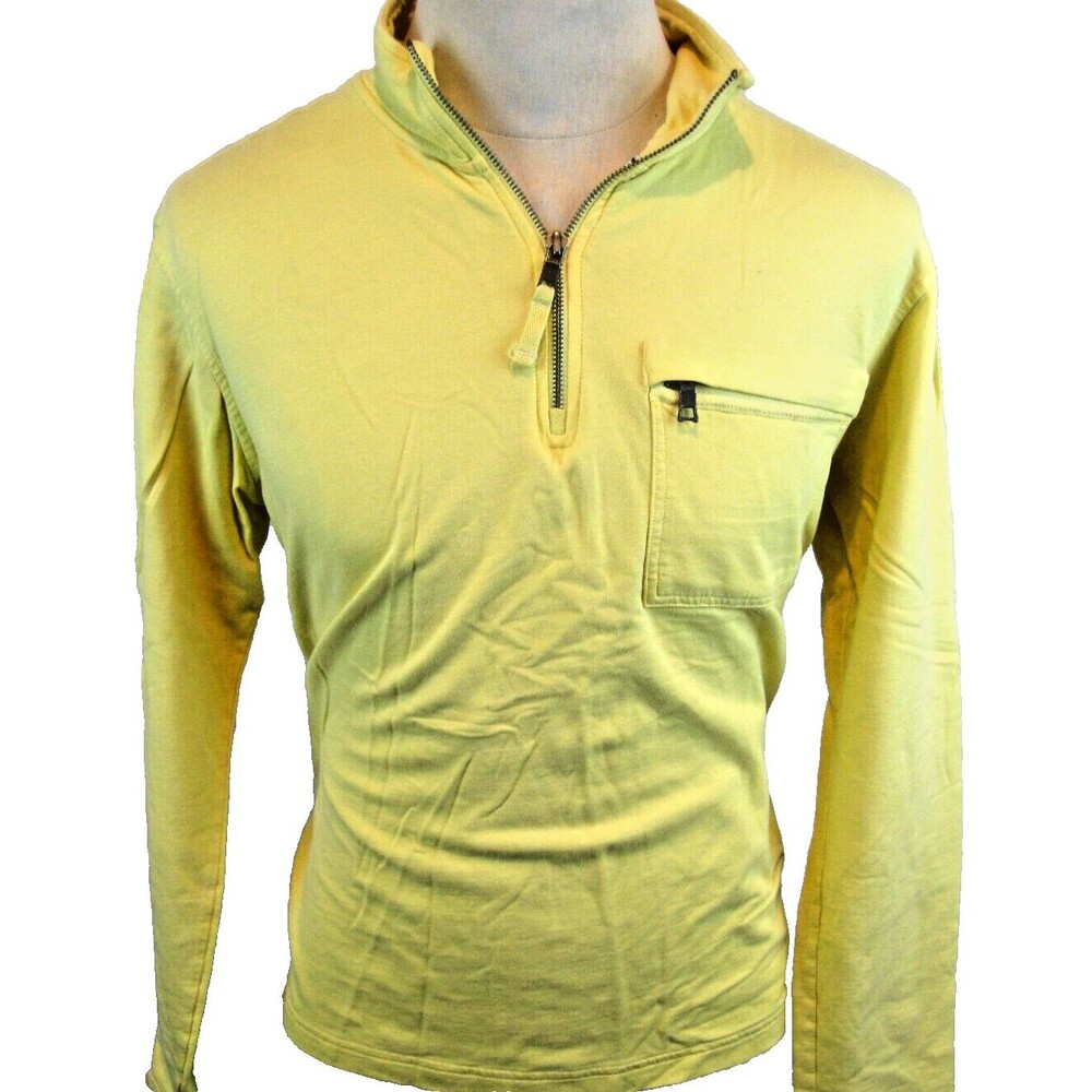 Mens Nautica Yellow Cotton 1/4 Zip Pullover Sweatshirt sz Sm